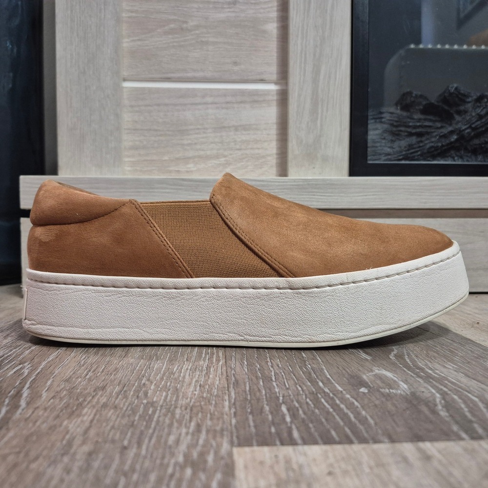 Vince Womens Tan Suede Platform Slip On Sneakers Shoes US 9 EUR 39 - Picture 7 of 10